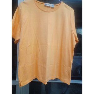 Vintage Faded Glory Stretch Womens Top XL Mango Short Sleeve